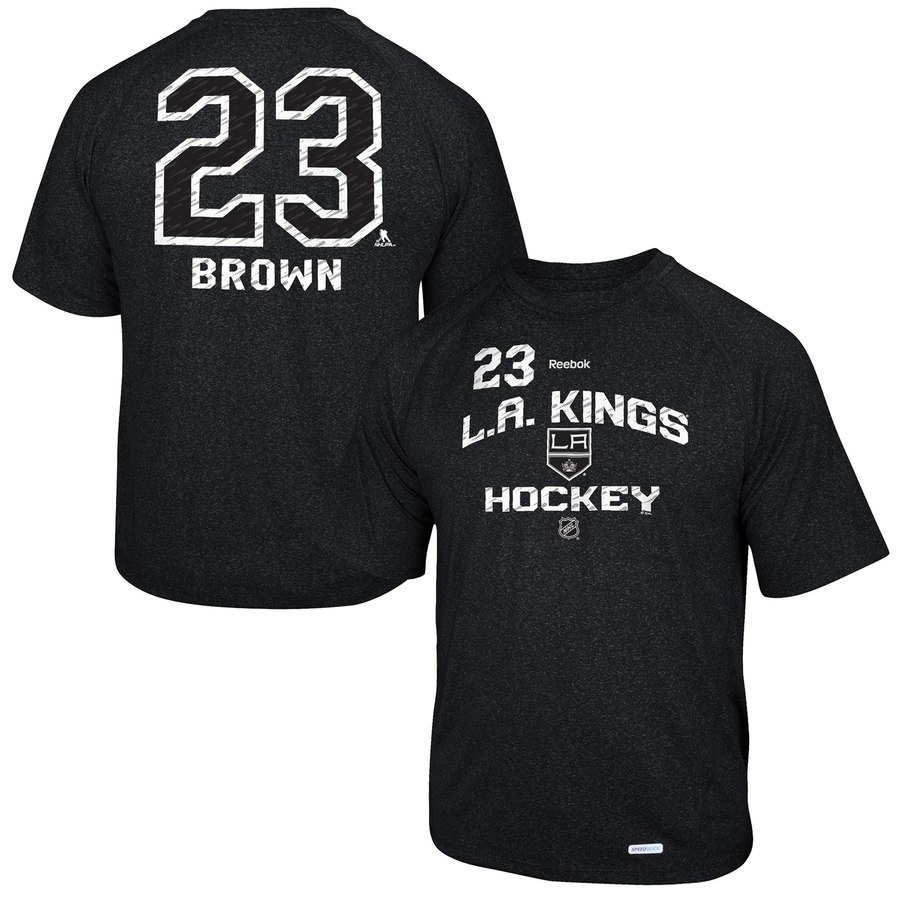 Los Angeles Kings #23 Dustin Brown Reebok No. 23 Locker Status Name & Number Speed Wick T-Shirt Black