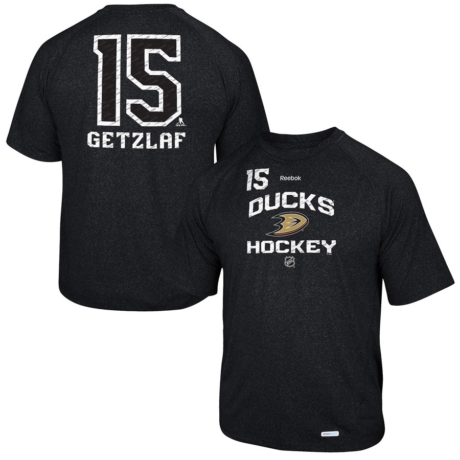 Anaheim Ducks #15 Ryan Getzlaf Reebok No. 15 Locker Status Name & Number Speed Wick T-Shirt Black