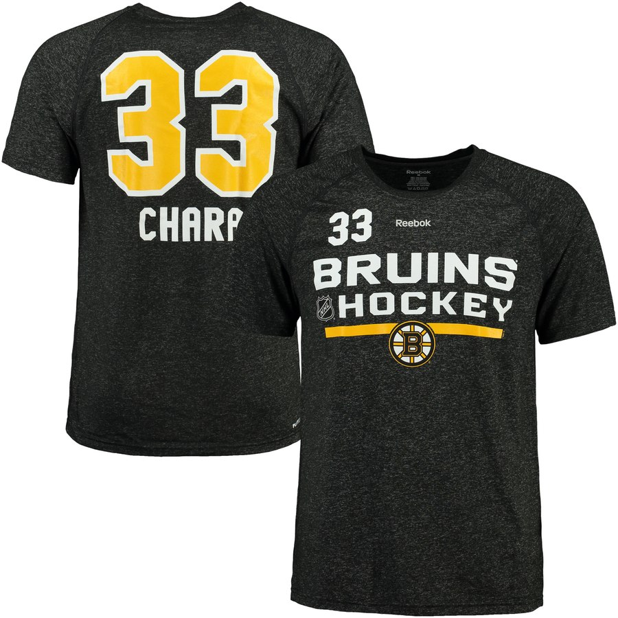 Boston Bruins #33 Zdeno Chara Reebok Center Ice Freeze Supremium Name & Number T-Shirt Black