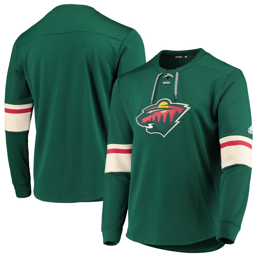 Minnesota Wild adidas Platinum Long Sleeve Jersey T-Shirt Green