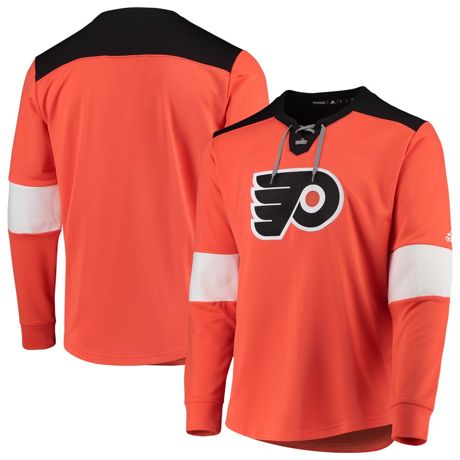 Philadelphia Flyers adidas Platinum Long Sleeve Jersey T-Shirt Orange