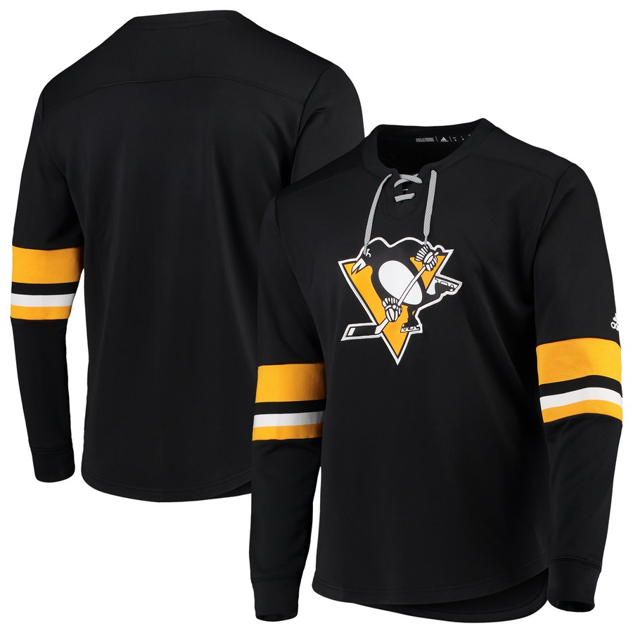 Pittsburgh Penguins adidas Platinum Long Sleeve Jersey T-Shirt Black