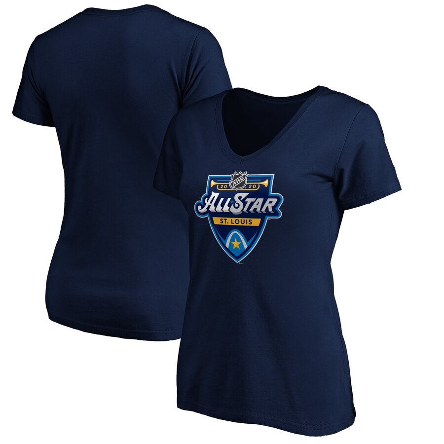 Women's 2020 NHL All-Star Game V-Neck T-Shirt Navy