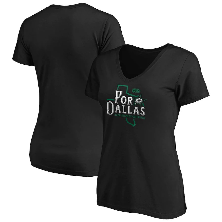 Dallas Stars Women's 2020 Stanley Cup Final Bound Home Ice V-Neck T-Shirt Black