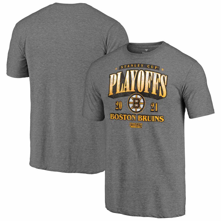 Boston Bruins 2021 Stanley Cup Playoffs Bound Ring the Alarm Tri-Blend T-Shirt - Heathered Gray