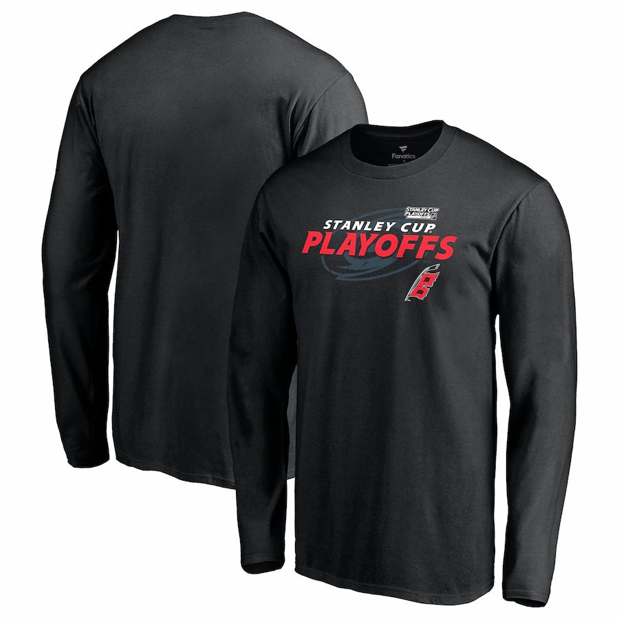 Carolina Hurricanes 2021 Stanley Cup Playoffs Bound Turnover Long Sleeve T-Shirt - Black