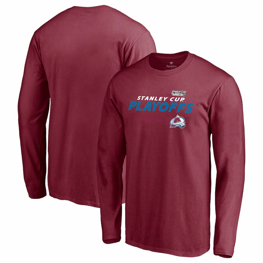 Colorado Avalanche 2021 Stanley Cup Playoffs Bound Turnover Long Sleeve T-Shirt - Burgundy