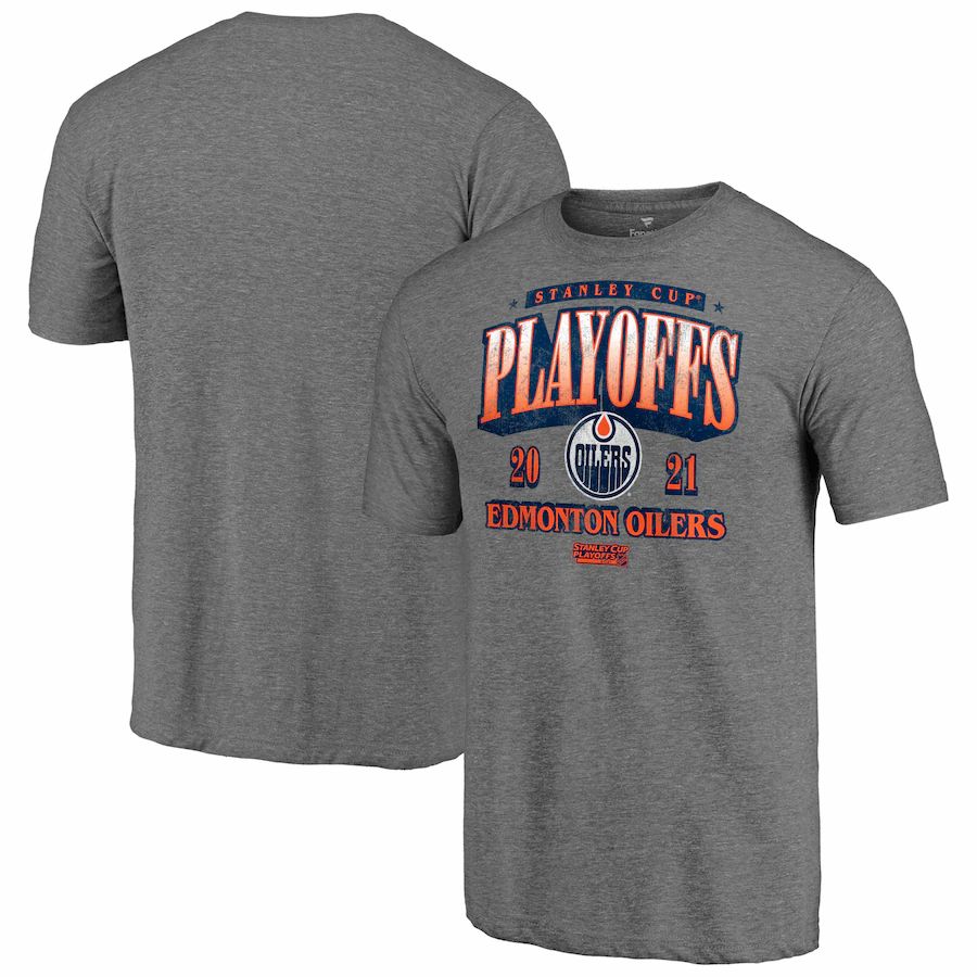 Edmonton Oilers 2021 Stanley Cup Playoffs Bound Ring the Alarm Tri-Blend T-Shirt - Heathered Gray