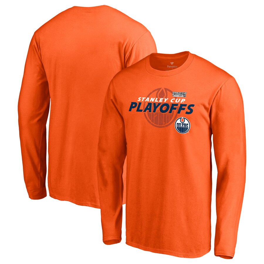 Edmonton Oilers 2021 Stanley Cup Playoffs Bound Turnover Long Sleeve T-Shirt - Orange