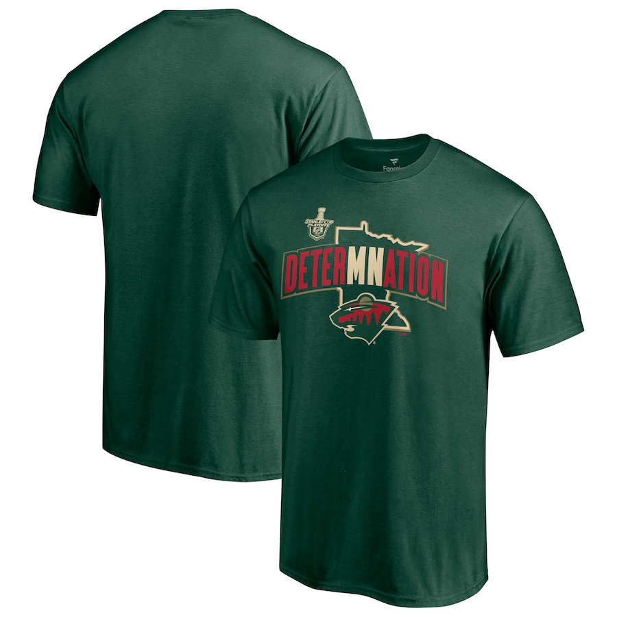 Minnesota Wild 2021 Stanley Cup Playoffs Bound DeterMNation T-Shirt - Green