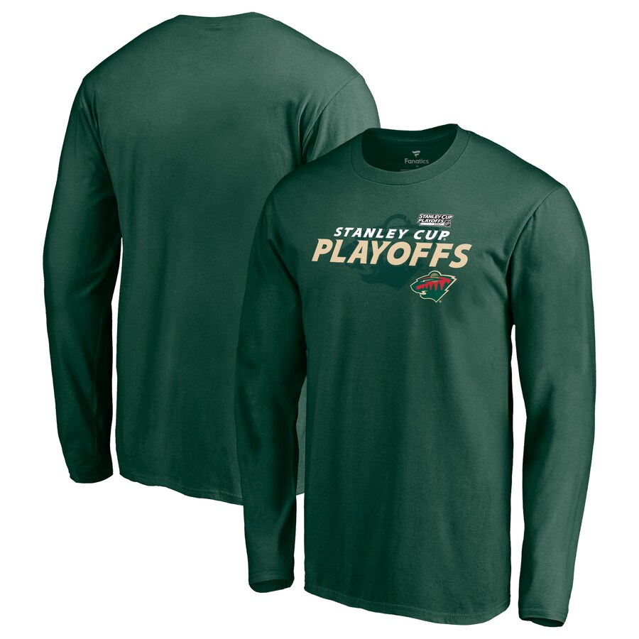 Minnesota Wild 2021 Stanley Cup Playoffs Bound Turnover Long Sleeve T-Shirt - Green