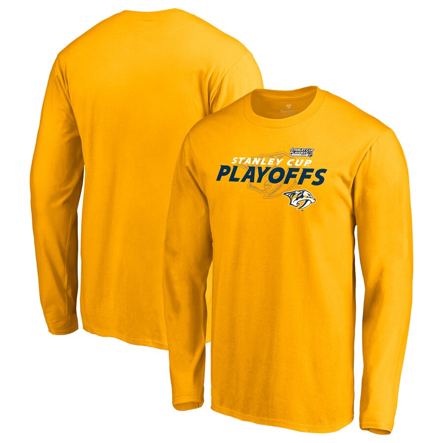 Nashville Predators 2021 Stanley Cup Playoffs Bound Turnover Long Sleeve T-Shirt - Gold