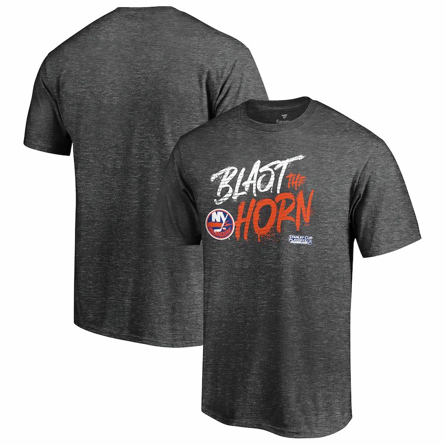 New York Islanders 2021 Stanley Cup Playoffs Bound Heads Up Play T-Shirt - Heathered Charcoal