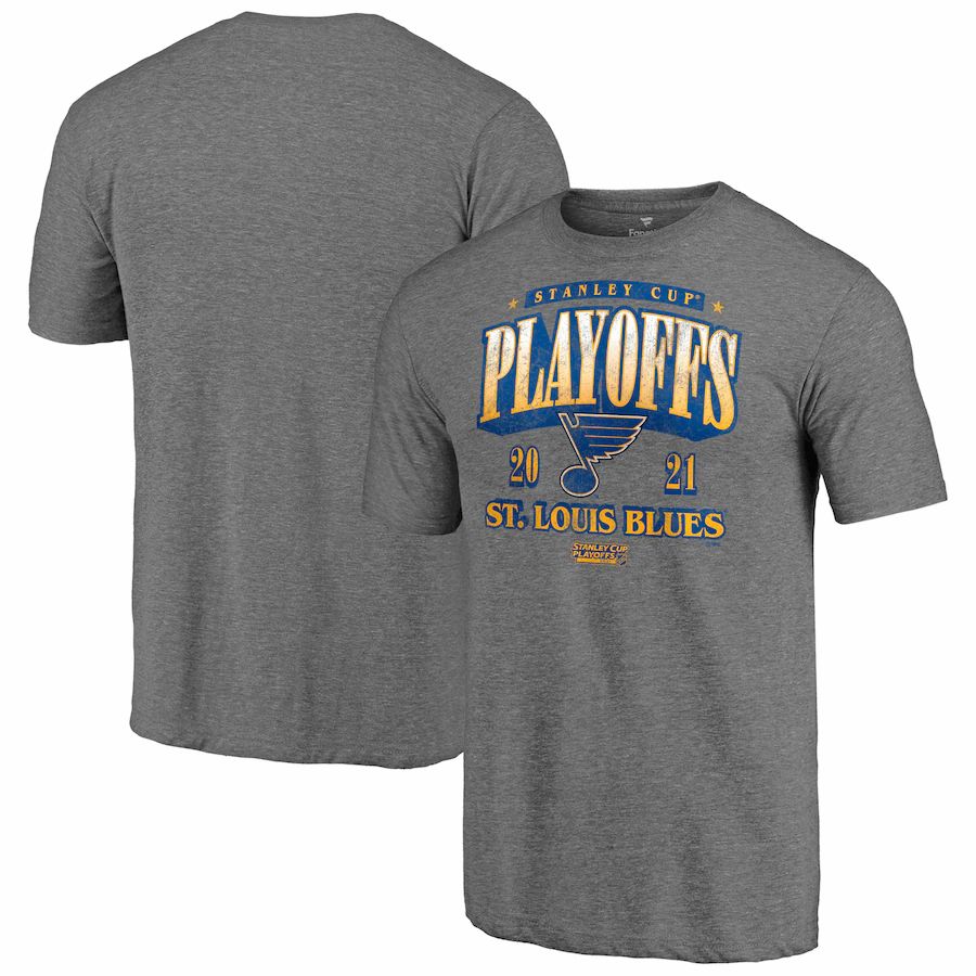 St. Louis Blues 2021 Stanley Cup Playoffs Bound Ring the Alarm Tri-Blend T-Shirt - Heathered Gray