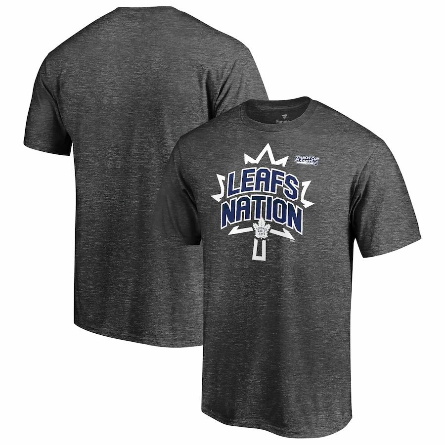 Toronto Maple Leafs 2021 Stanley Cup Playoffs Bound Heads Up Play T-Shirt - Charcoal