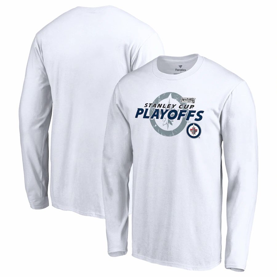 Winnipeg Jets 2021 Stanley Cup Playoffs Bound Turnover Long Sleeve T-Shirt - White