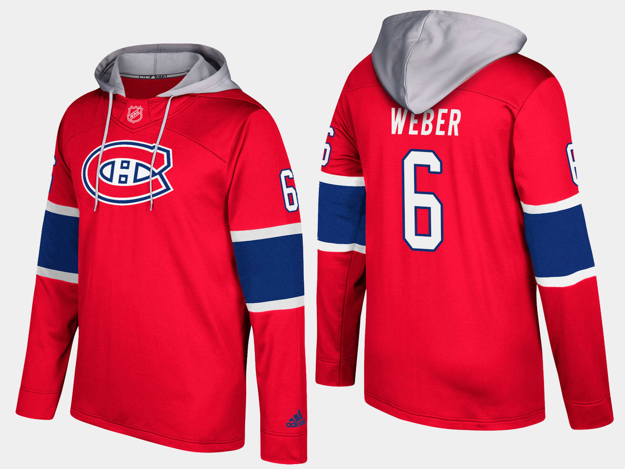 Canadiens #6 Shea Weber Red Name And Number Hoodie