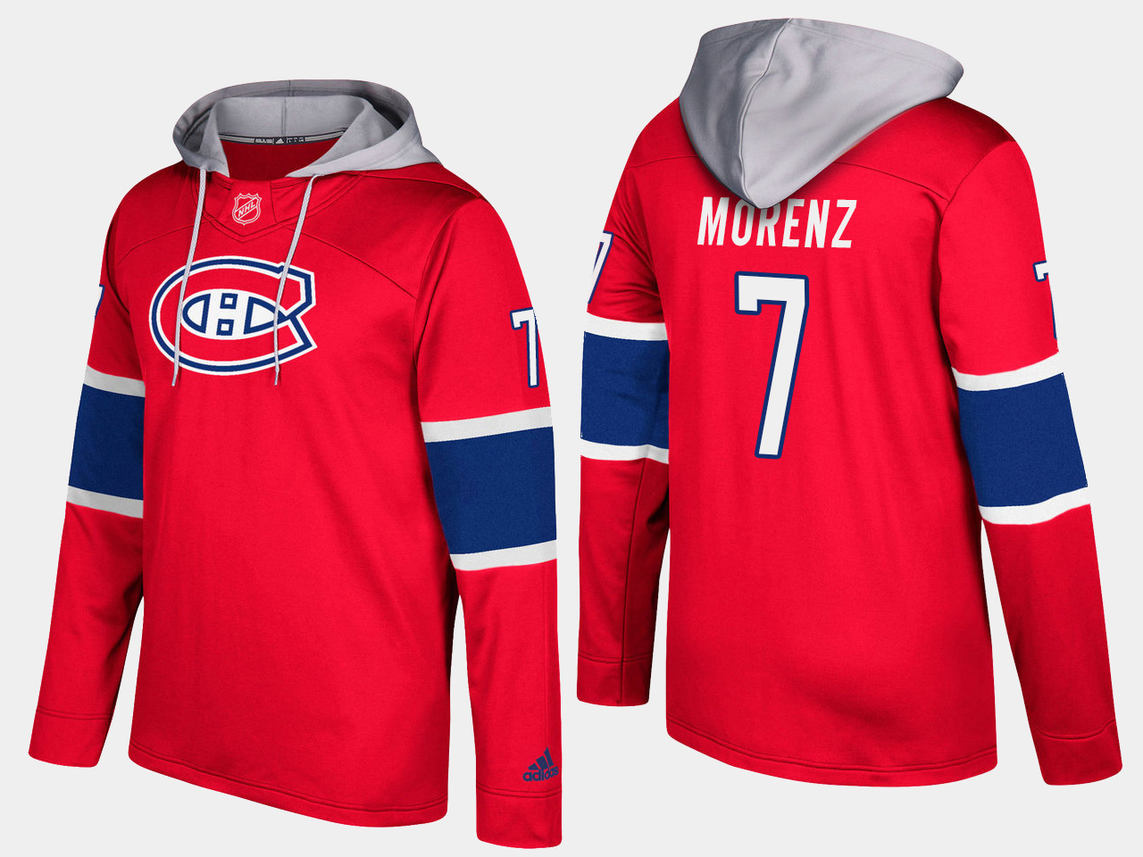 Canadiens #7 Howie Morenz Red Name And Number Hoodie