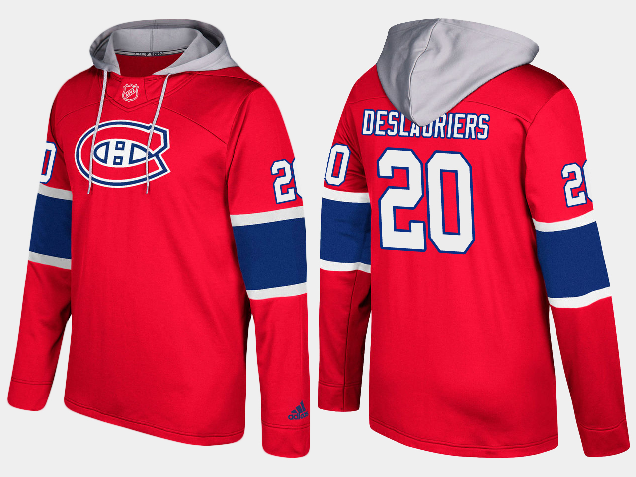 Canadiens #20 Nicolas Deslauriers Red Name And Number Hoodie