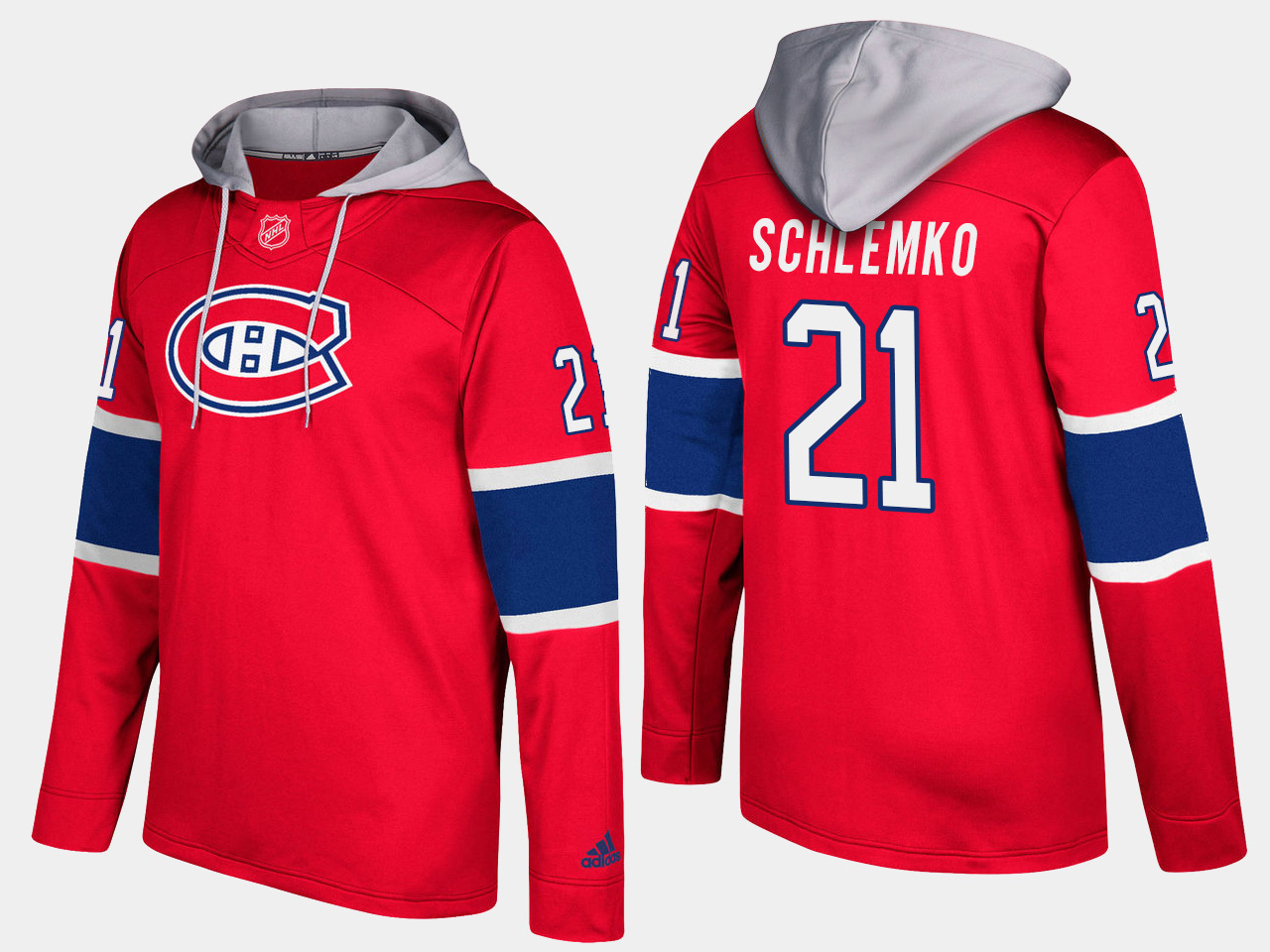 Canadiens #21 David Schlemko Red Name And Number Hoodie