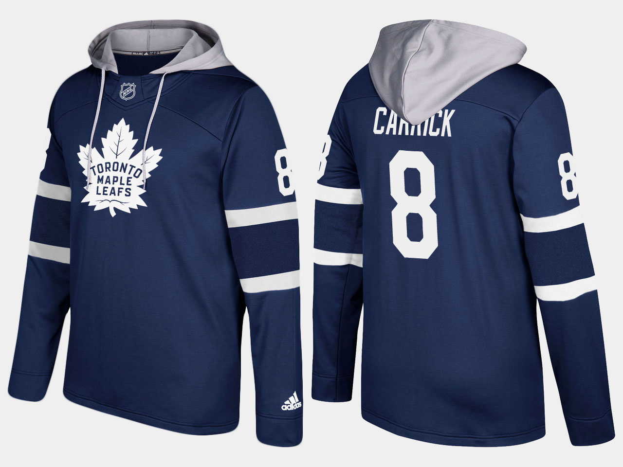 Maple Leafs #8 Connor Carrick Royal Name And Number Hoodie