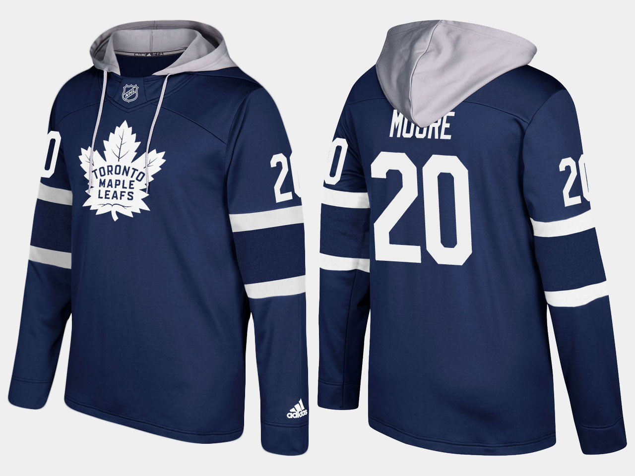 Maple Leafs #20 Dominic Moore Royal Name And Number Hoodie