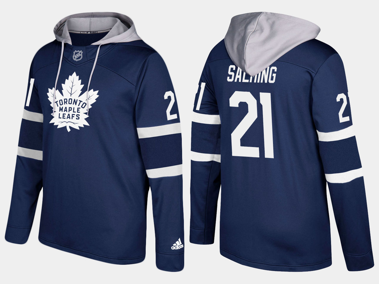 Maple Leafs #21 Borje Salming Royal Name And Number Hoodie