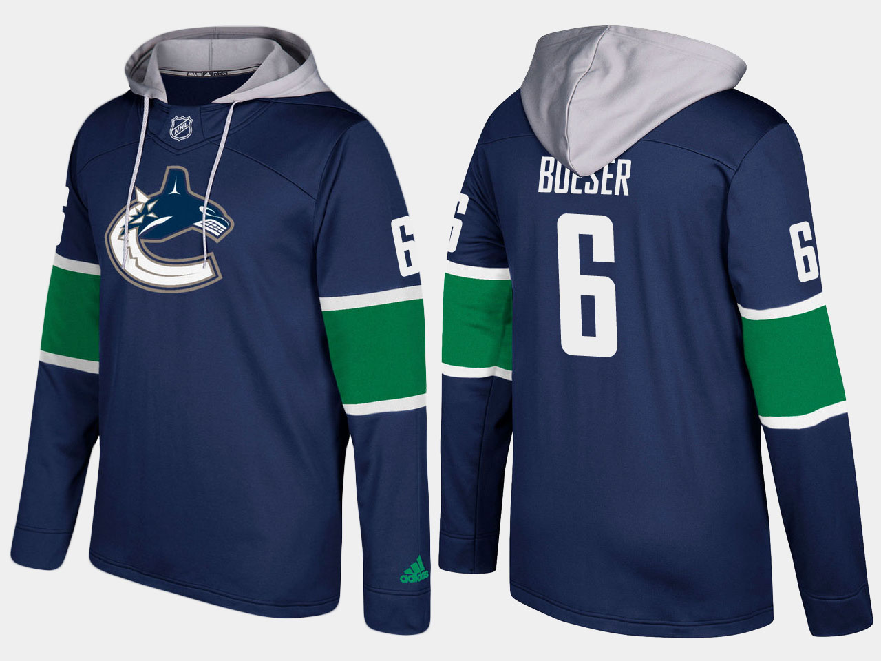 Canucks #6 Brock Boeser Blue Name And Number Hoodie