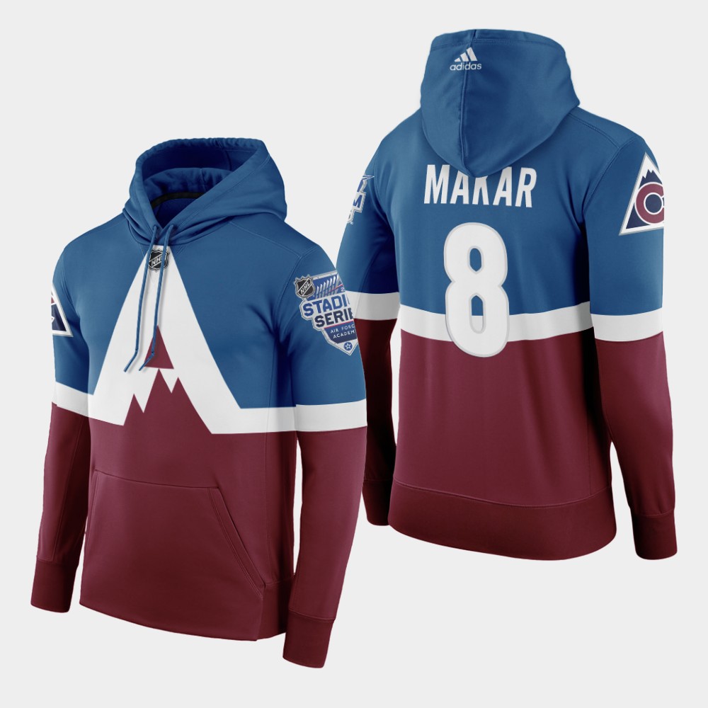 Adidas Colorado Avalanche #8 Cale Makar Men's Burgundy 2020 Stadium Series Hoodie