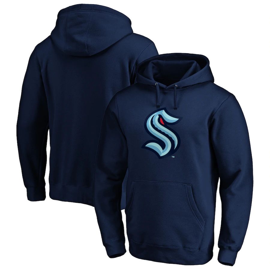 Seattle Kraken Primary Logo Pullover Hoodie Navy