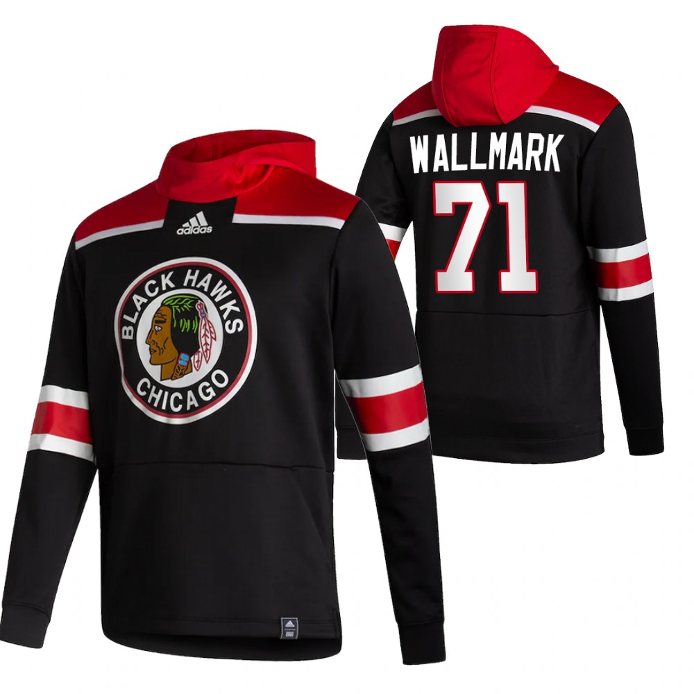 Chicago Blackhawks #71 Lucas Wallmark Adidas Reverse Retro Pullover Hoodie Black