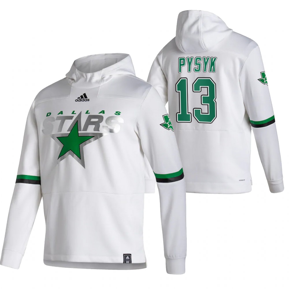 Dallas Stars #13 Mark Pysyk Adidas Reverse Retro Pullover Hoodie White