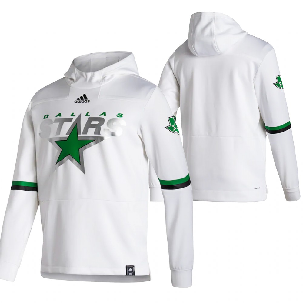 Dallas Stars Blank Adidas Reverse Retro Pullover Hoodie White