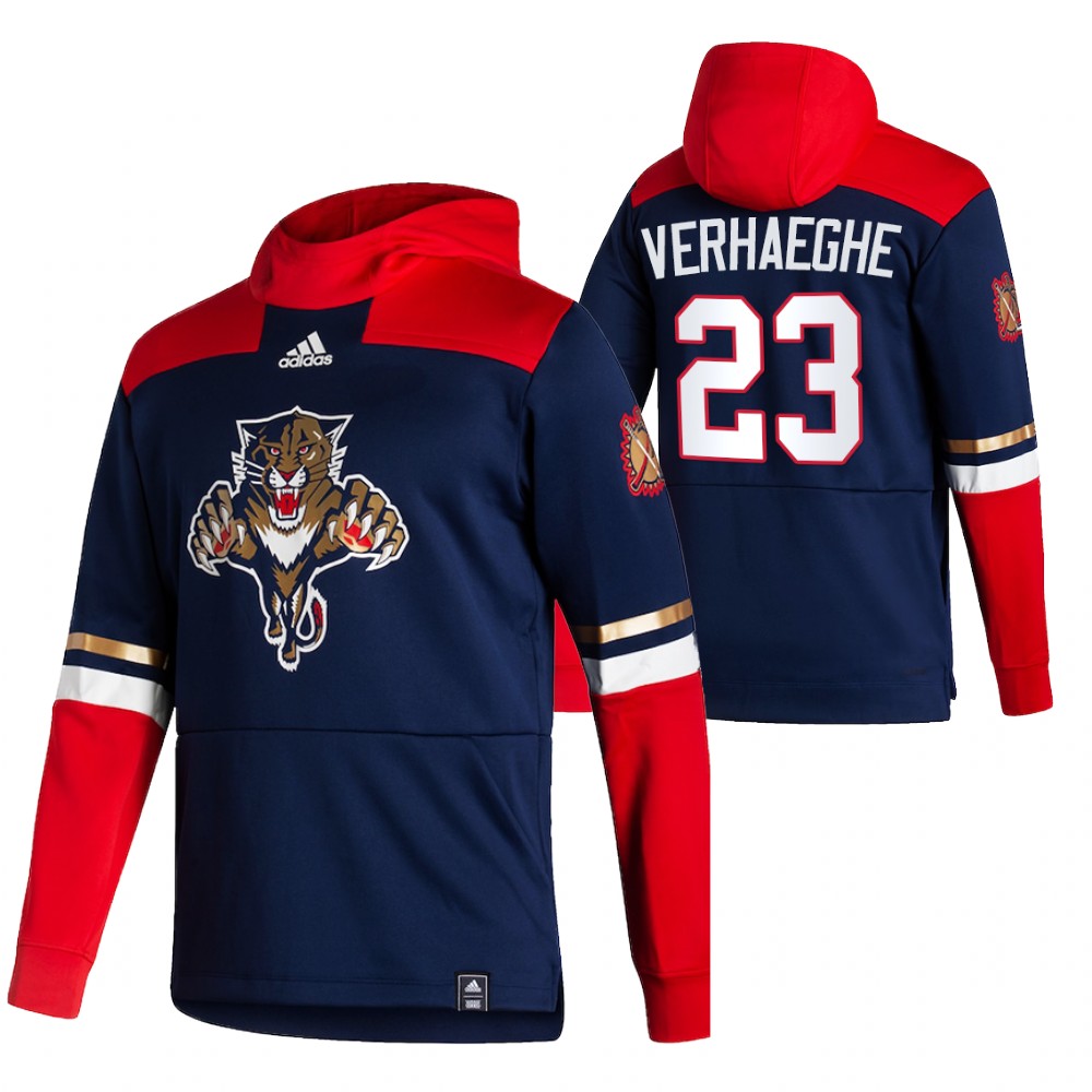 Florida Panthers #23 Carter Verhaeghe Adidas Reverse Retro Pullover Hoodie Navy