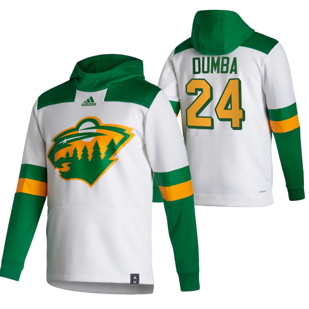 Minnesota Wild #24 Matt Dumba Adidas Reverse Retro Pullover Hoodie White