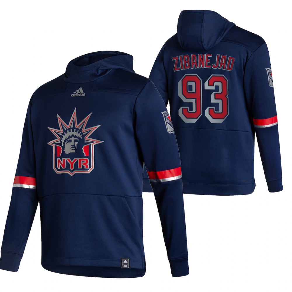 New York Rangers #93 Mika Zibanejad Adidas Reverse Retro Pullover Hoodie Navy