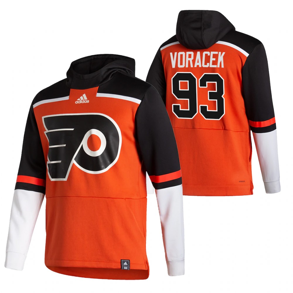 Philadelphia Flyers #93 Jakub Voracek Adidas Reverse Retro Pullover Hoodie Orange