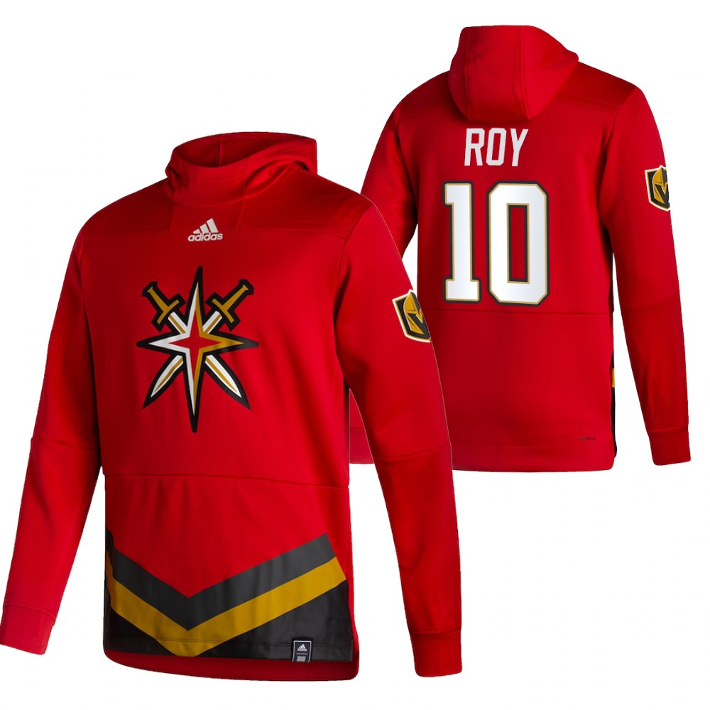 Vegas Golden Knights #10 Nicolas Roy Adidas Reverse Retro Pullover Hoodie Red