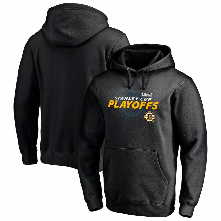 Boston Bruins 2021 Stanley Cup Playoffs Bound Turnover Pullover Hoodie - Black