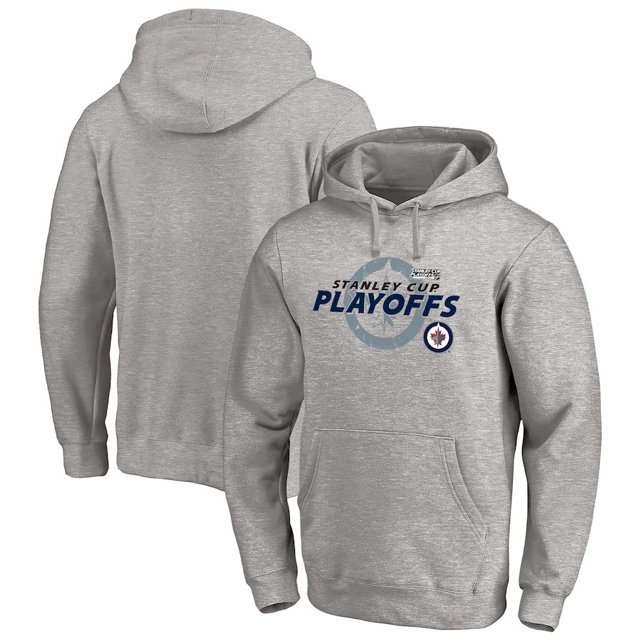 Winnipeg Jets 2021 Stanley Cup Playoffs Bound Turnover Pullover Hoodie - Heather Gray