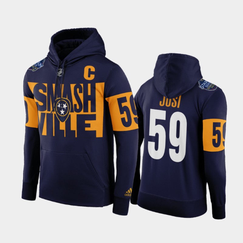 Adidas Predators #59 Roman Josi 2022 Stadium Series NHL Hoodie - Smashville Navy