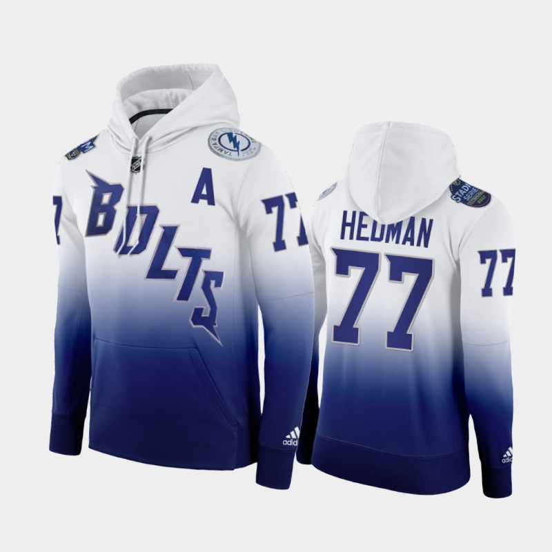 Adidas Lightning #77 Victor Hedman 2022 Stadium Series NHL Hoodie - Bolts White