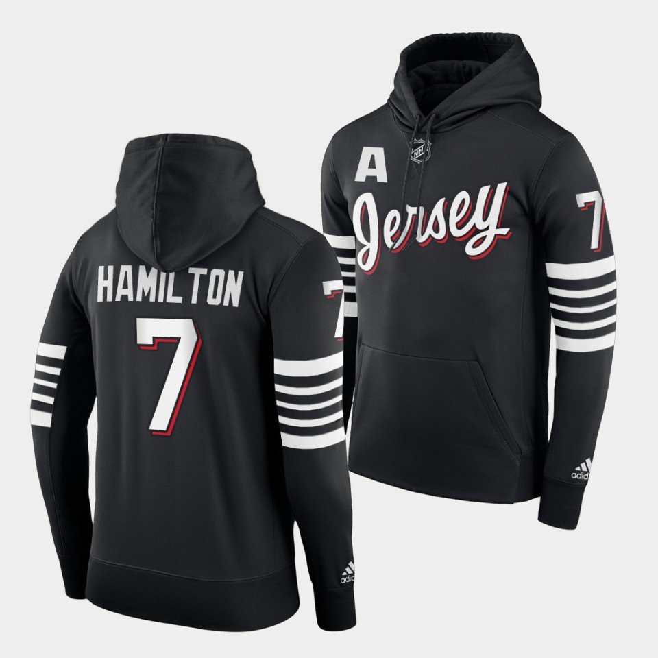 Adidas Devils #7 Dougie Hamilton 2021-22 Alternate NHL Hoodie - Black