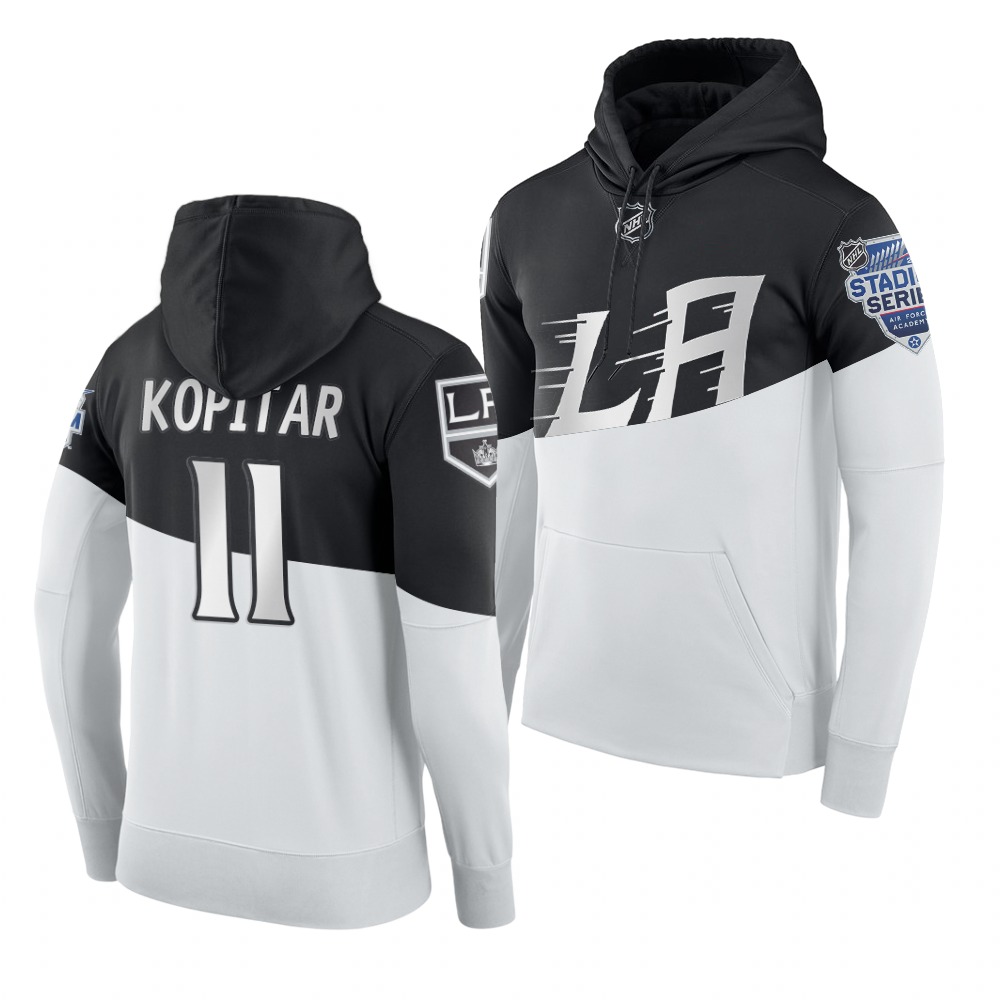 Adidas Los Angeles Kings #11 Anze Kopitar Men's 2020 Stadium Series White Black NHL Hoodie