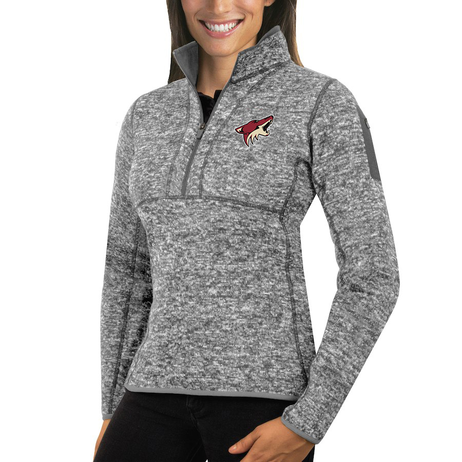 Arizona Coyotes Antigua Women's Fortune 1/2-Zip Pullover Sweater Black