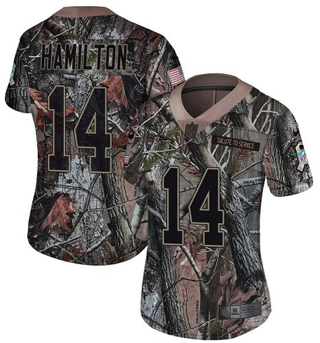 Nike Ravens #14 Kyle Hamilton Camo Women's Stitched NFL Limited Rush Realtree Jersey