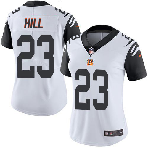 Nike Bengals #23 Daxton Hill White Women's Stitched NFL Limited Rush Jersey