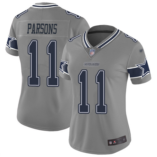 Nike Cowboys #11 Micah Parsons Gray Women's Stitched NFL Limited Inverted Legend Jersey