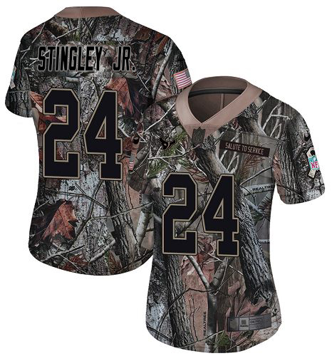 Nike Texans #24 Derek Stingley Jr. Camo Women's Stitched NFL Limited Rush Realtree Jersey