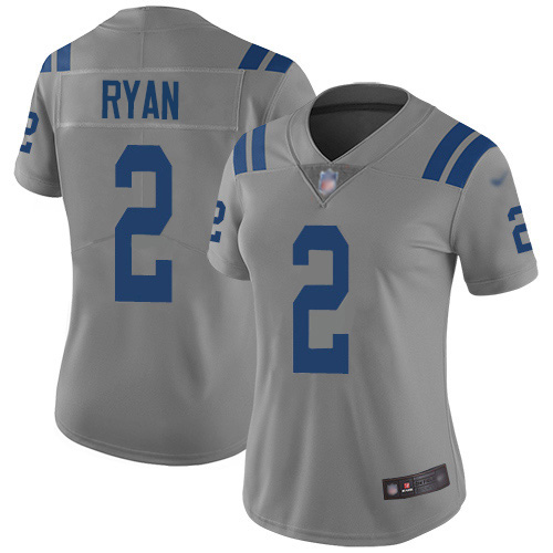 Nike Colts #2 Matt Ryan Gray Women's Stitched NFL Limited Inverted Legend Jersey